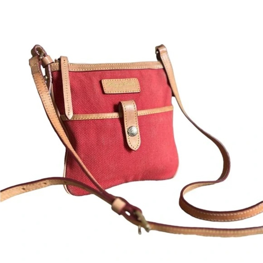Dooney & Bourke Red Crossbody Bag with Tan Details